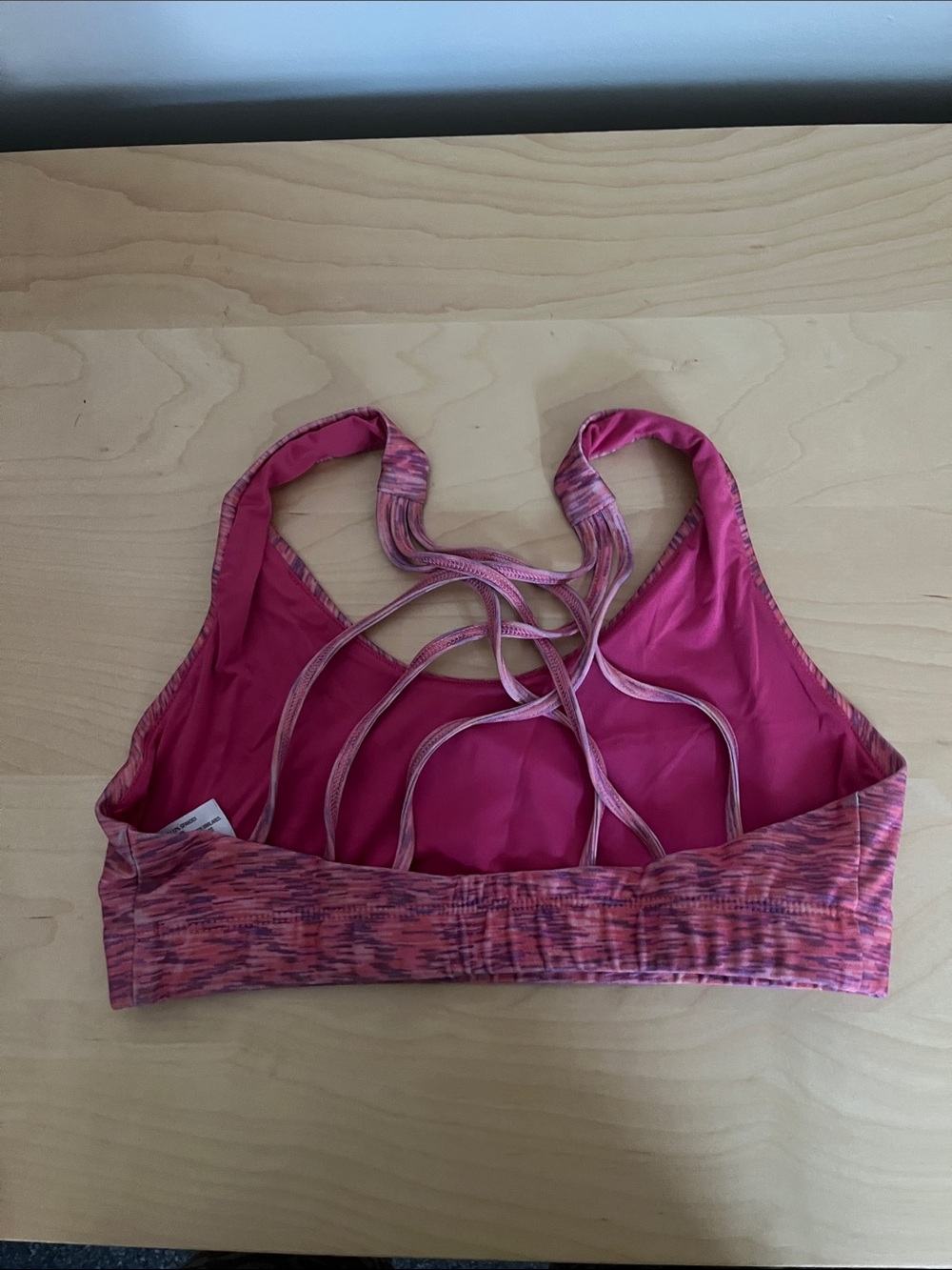 7/$20 Mossimo Supply Co. Pink Space-Dye Strappy Back Sports Bra - Picture 3 of 4